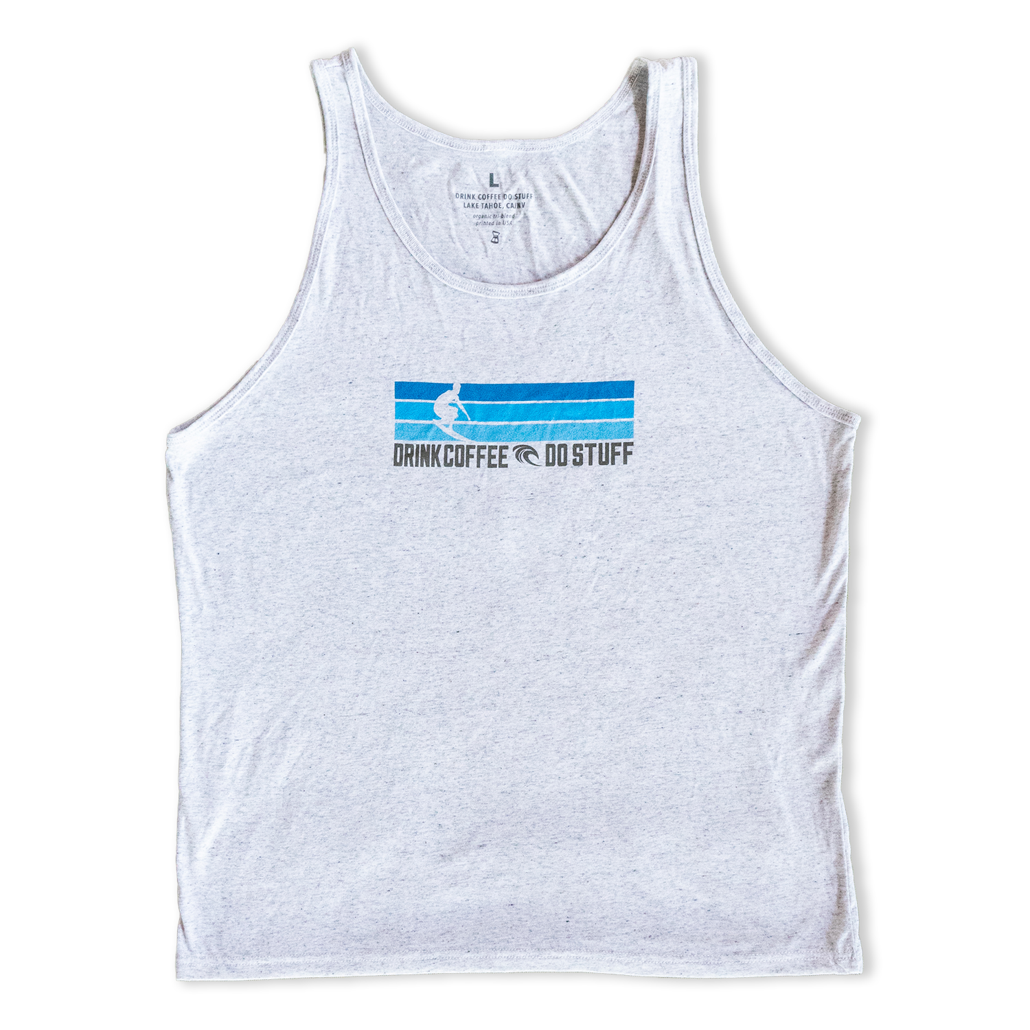 Men s Retro Surf Tank DRINK COFFEE DO STUFF ROASTERY