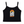 Blank spaghetti strap tank with white and orange retro graphic on the front set against white background.